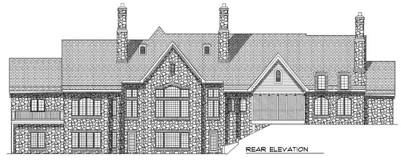 Home Plan Rear Elevation of this 5-Bedroom,6311 Sq Ft Plan -101-1361