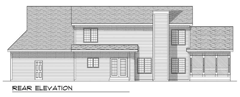 Home Plan Rear Elevation of this 3-Bedroom,2197 Sq Ft Plan -101-1364