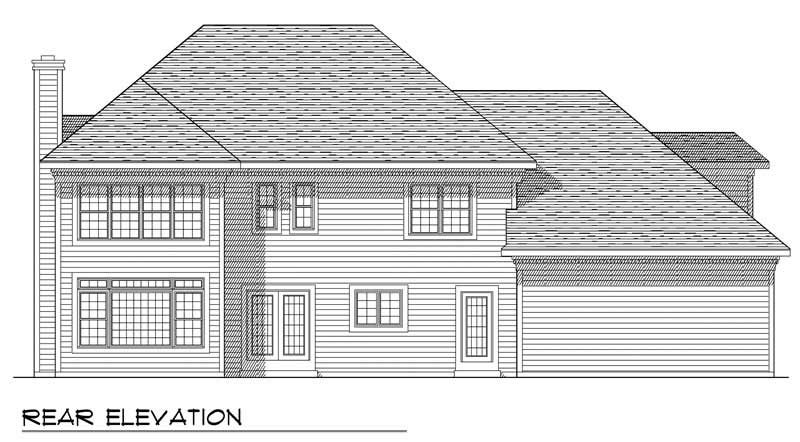 Home Plan Rear Elevation of this 3-Bedroom,2465 Sq Ft Plan -101-1366