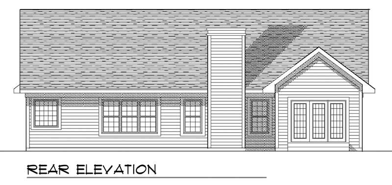 Home Plan Rear Elevation of this 3-Bedroom,1649 Sq Ft Plan -101-1369