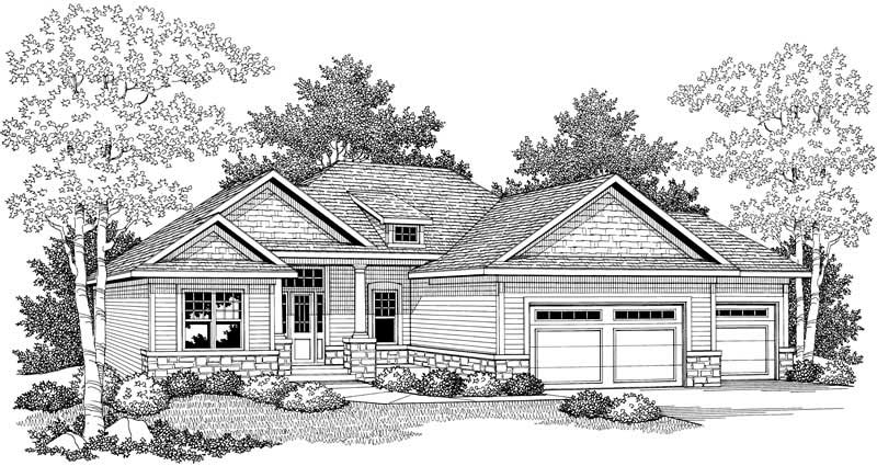 Home Plan Front Elevation of this 5-Bedroom,2716 Sq Ft Plan -101-1377