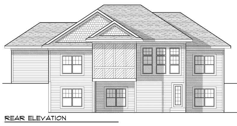 Home Plan Rear Elevation of this 5-Bedroom,2716 Sq Ft Plan -101-1377