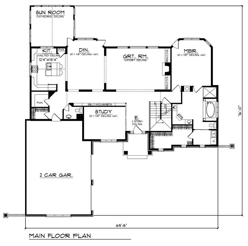 Floor Plan First Story of European Plan #101-1378