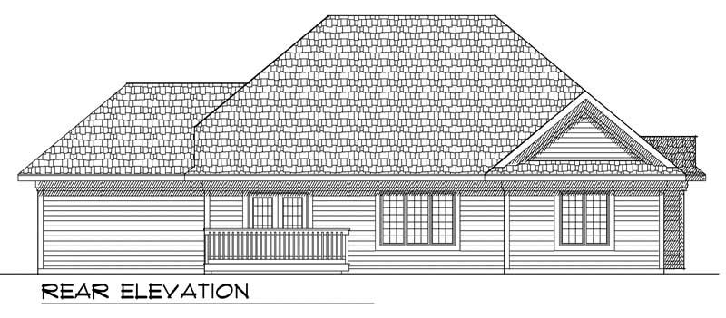 Home Plan Rear Elevation of this 3-Bedroom,1835 Sq Ft Plan -101-1381