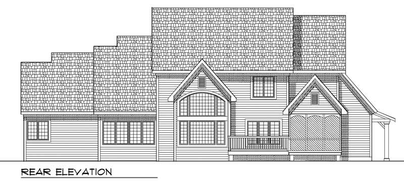 Home Plan Rear Elevation of this 4-Bedroom,3468 Sq Ft Plan -101-1382