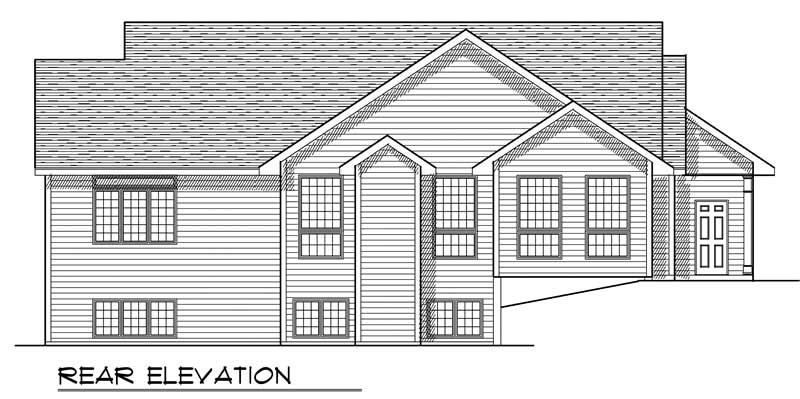 Home Plan Rear Elevation of this 3-Bedroom,2794 Sq Ft Plan -101-1383