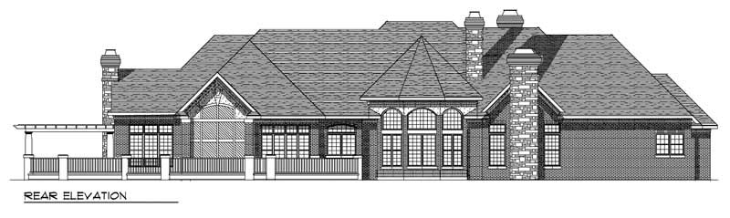 Home Plan Rear Elevation of this 3-Bedroom,5376 Sq Ft Plan -101-1386