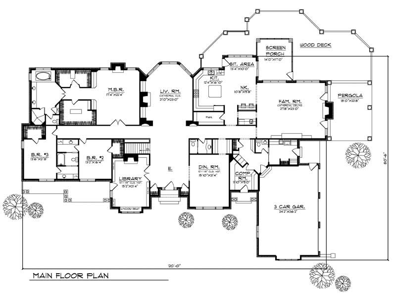 Floor Plan First Story of Luxury Plan #101-1386