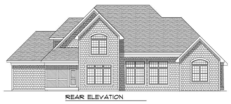 Home Plan Rear Elevation of this 4-Bedroom,3040 Sq Ft Plan -101-1387