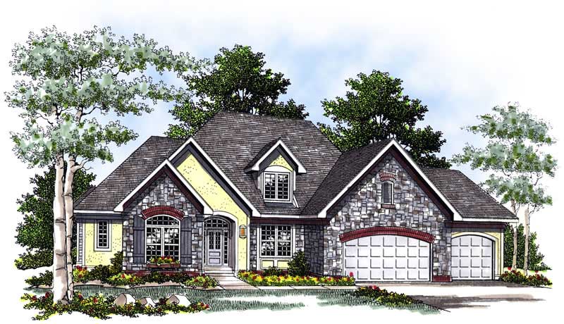 Front View of this 4-Bedroom, 3040 Sq Ft Plan - 101-1387