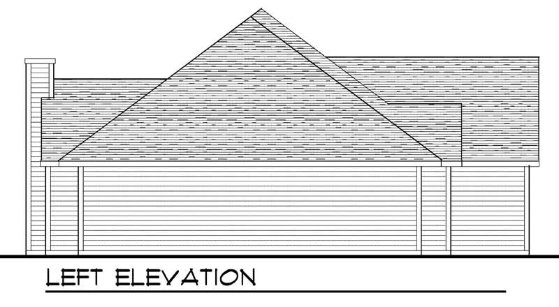 Home Plan Left Elevation of this 3-Bedroom,1802 Sq Ft Plan -101-1390