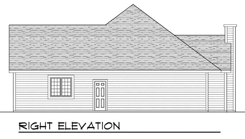 Home Plan Right Elevation of this 3-Bedroom,1802 Sq Ft Plan -101-1390