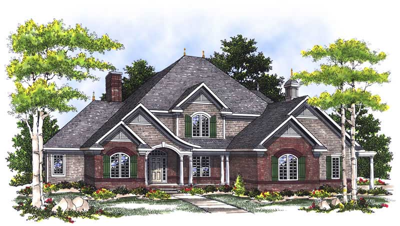 Front View of this 4-Bedroom, 3259 Sq Ft Plan - 101-1391