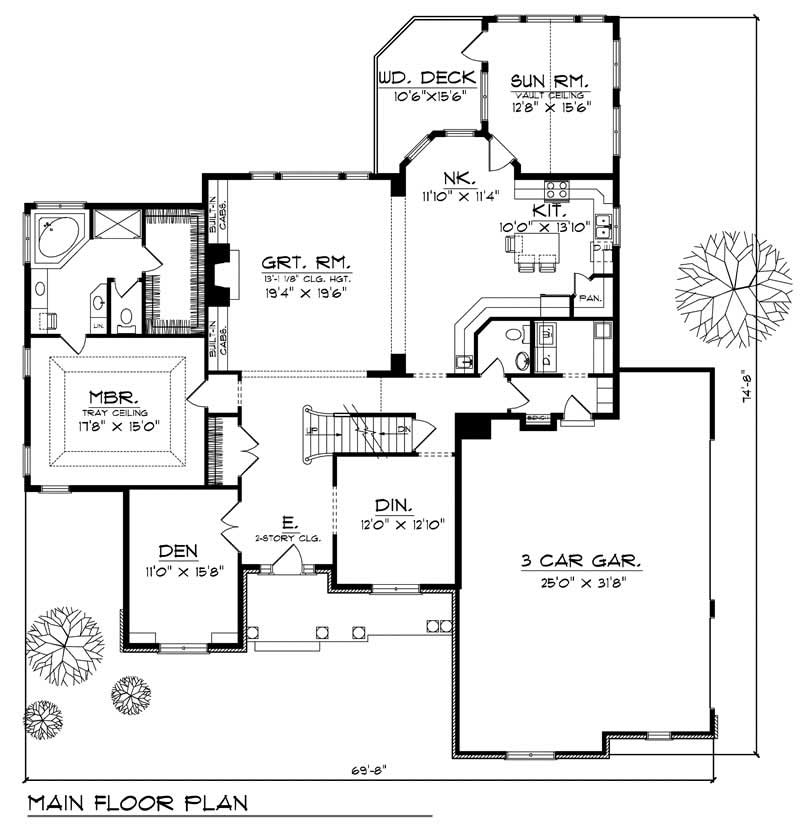 Floor Plan First Story of European Plan #101-1391