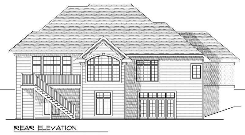 Home Plan Rear Elevation of this 4-Bedroom,3600 Sq Ft Plan -101-1394