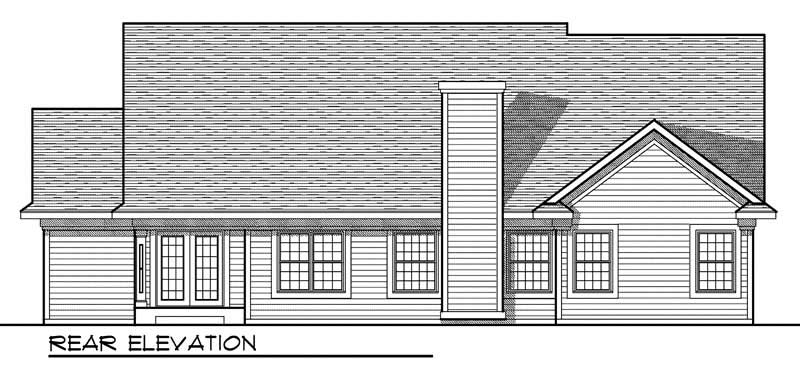 Home Plan Rear Elevation of this 3-Bedroom,1847 Sq Ft Plan -101-1396