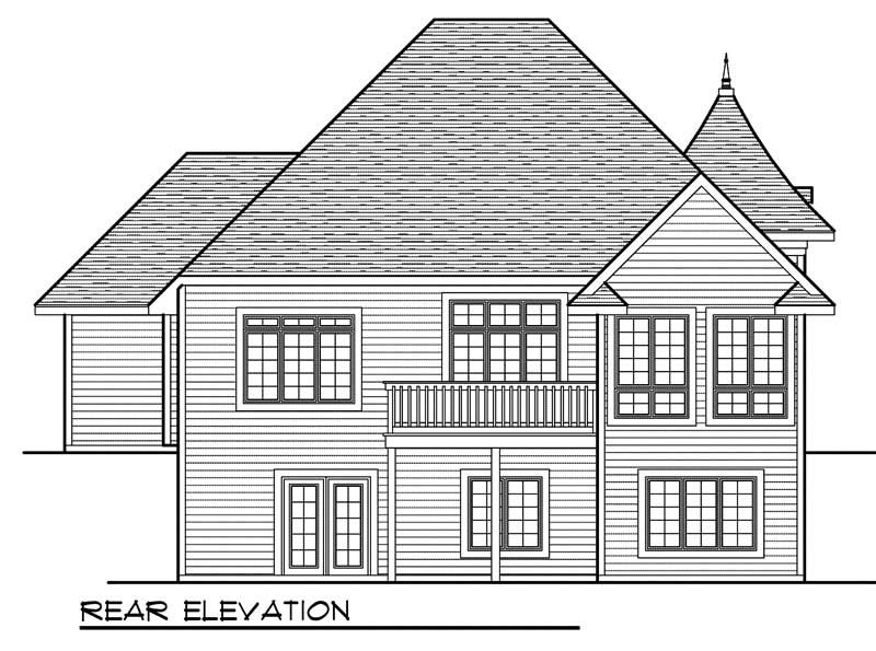 Home Plan Rear Elevation of this 4-Bedroom,2897 Sq Ft Plan -101-1398