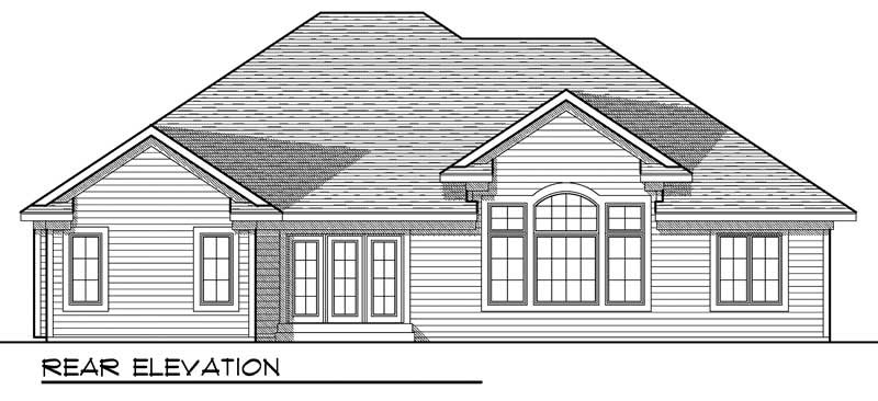 Home Plan Rear Elevation of this 3-Bedroom,1844 Sq Ft Plan -101-1400