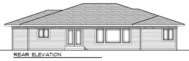 Home Plan Rear Elevation of this 3-Bedroom,1948 Sq Ft Plan -101-1401