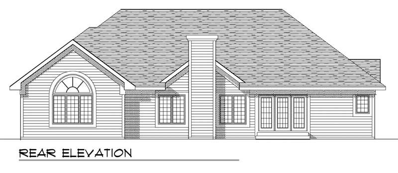 Home Plan Rear Elevation of this 3-Bedroom,2153 Sq Ft Plan -101-1406