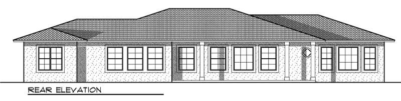 Home Plan Rear Elevation of this 3-Bedroom,2839 Sq Ft Plan -101-1407