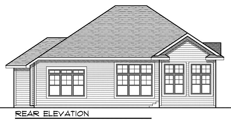 Home Plan Rear Elevation of this 2-Bedroom,1822 Sq Ft Plan -101-1408