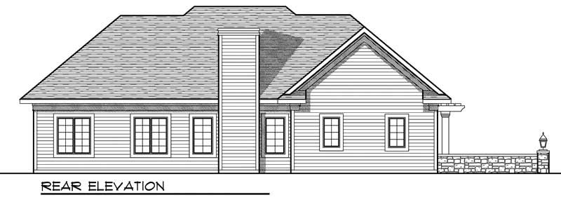 Home Plan Rear Elevation of this 3-Bedroom,1774 Sq Ft Plan -101-1420