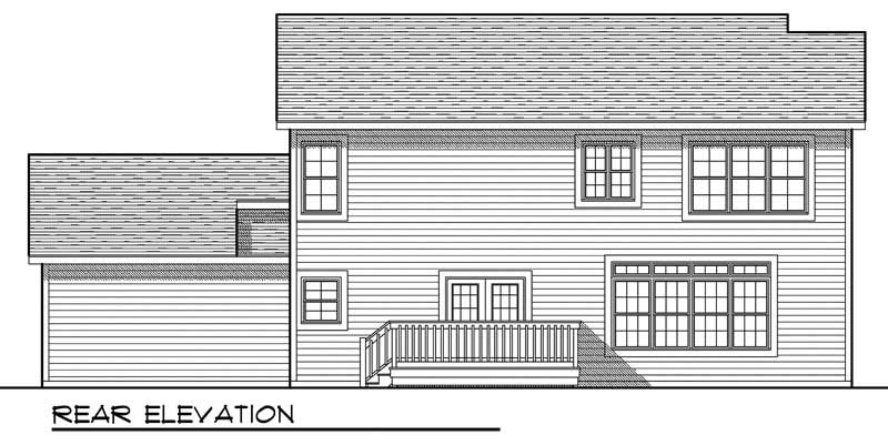 Home Plan Rear Elevation of this 4-Bedroom,2100 Sq Ft Plan -101-1421