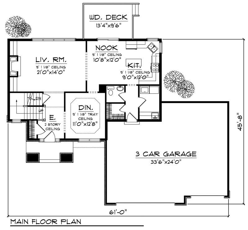 Floor Plan First Story of Craftsman Plan #101-1421