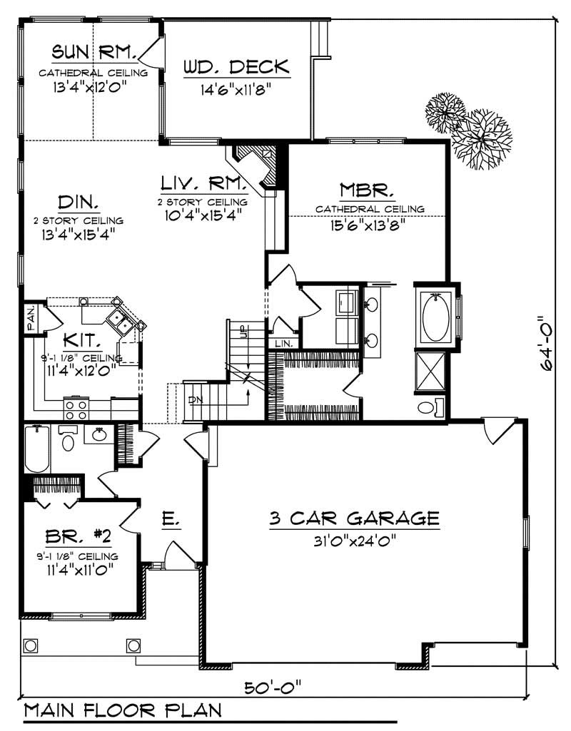Floor Plan First Story of Country Plan #101-1423