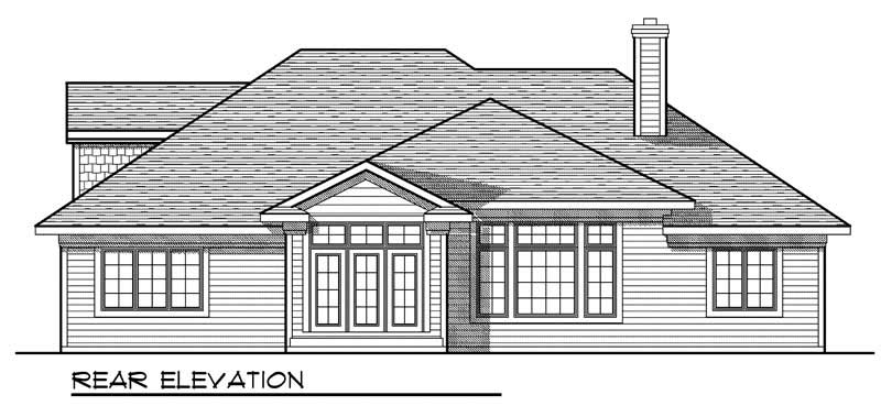 Home Plan Rear Elevation of this 3-Bedroom,1848 Sq Ft Plan -101-1431