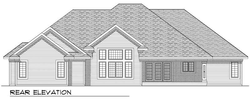 Home Plan Rear Elevation of this 4-Bedroom,2570 Sq Ft Plan -101-1432