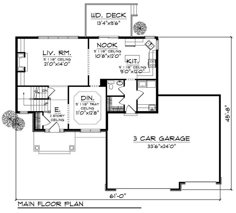 Floor Plan First Story of Country Plan #101-1433