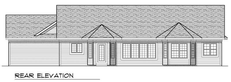 Home Plan Rear Elevation of this 3-Bedroom,1852 Sq Ft Plan -101-1434