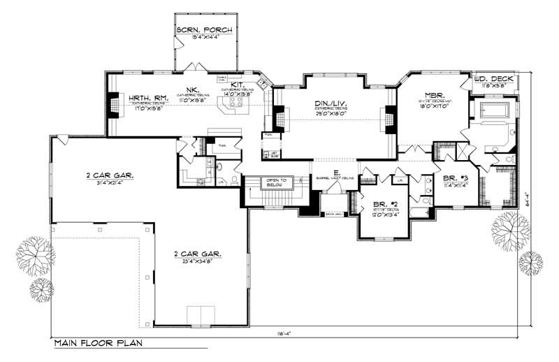 Floor Plan First Story of Country Plan #101-1438