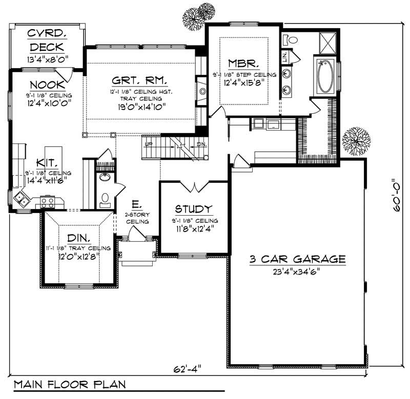 Floor Plan First Story of Country Plan #101-1439