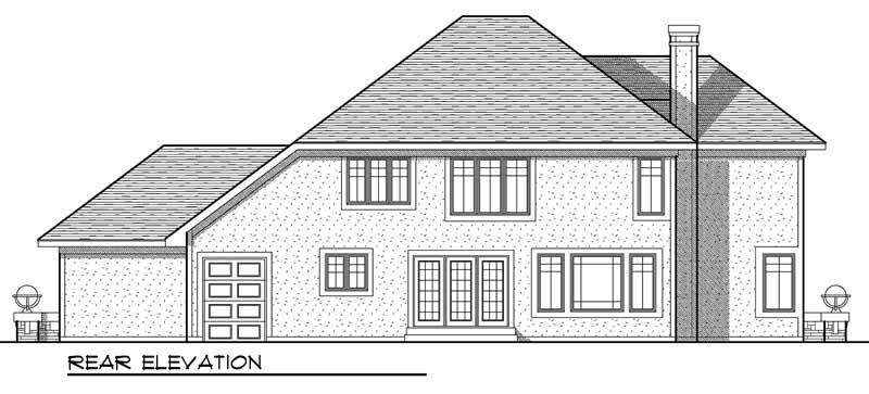 Home Plan Rear Elevation of this 4-Bedroom,2683 Sq Ft Plan -101-1440