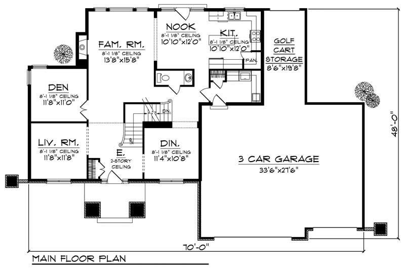 Floor Plan First Story of Mediterranean Plan #101-1440