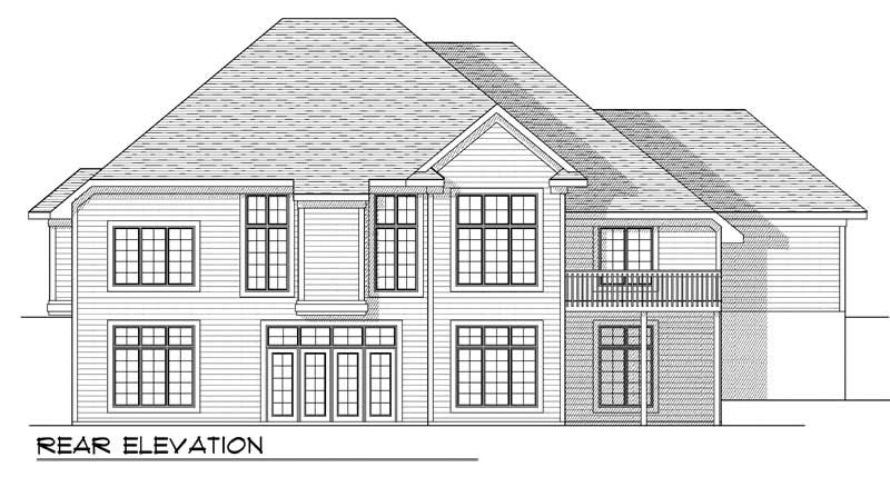 Home Plan Rear Elevation of this 4-Bedroom,3771 Sq Ft Plan -101-1441