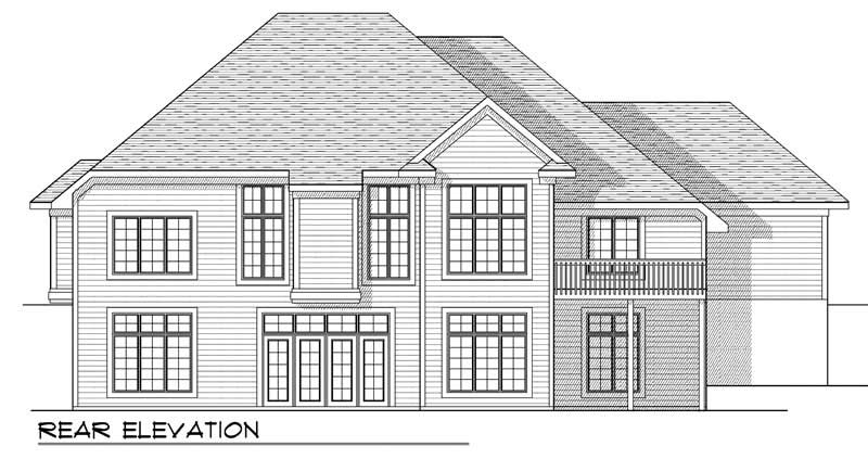 Home Plan Rear Elevation of this 4-Bedroom,3771 Sq Ft Plan -101-1443