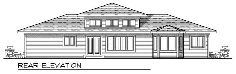 Home Plan Rear Elevation of this 3-Bedroom,1810 Sq Ft Plan -101-1452