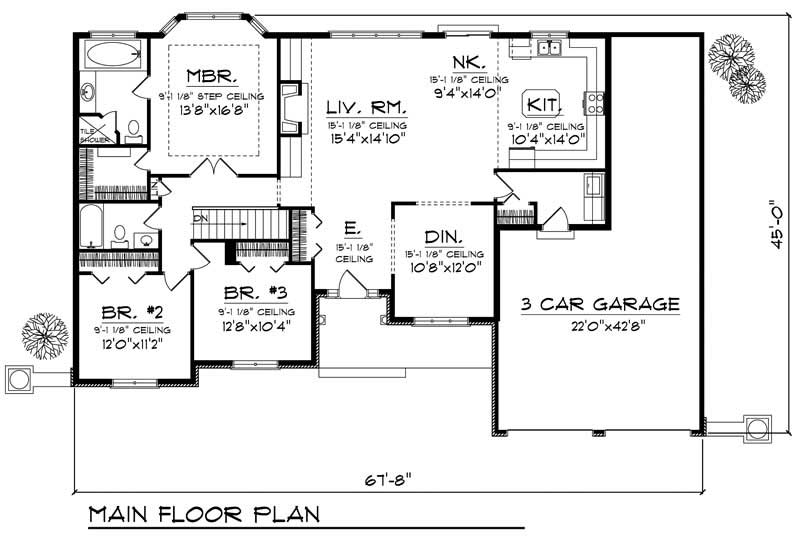 Floor Plan First Story of Prairie Plan #101-1452