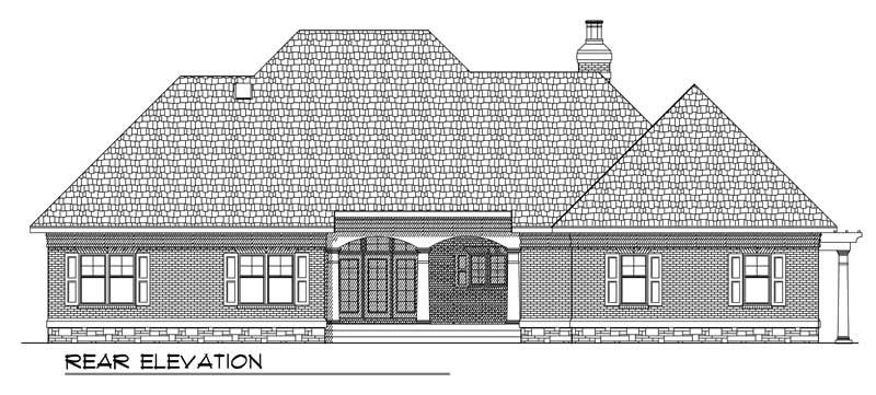 Home Plan Rear Elevation of this 3-Bedroom,2314 Sq Ft Plan -101-1454