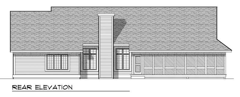 Home Plan Rear Elevation of this 3-Bedroom,2196 Sq Ft Plan -101-1457