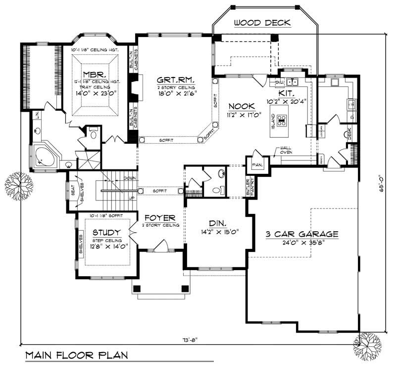 Floor Plan First Story of European Plan #101-1461