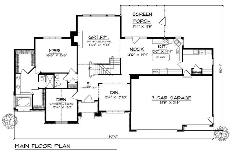 Floor Plan First Story of European Plan #101-1463