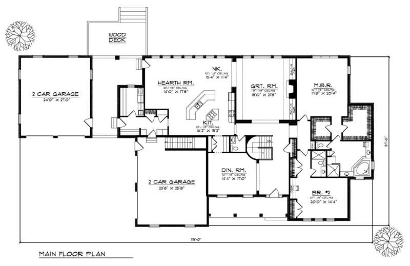 Floor Plan First Story of Cape Cod Plan #101-1465