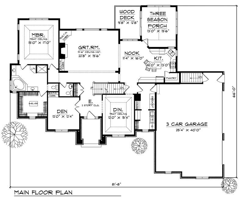 Floor Plan First Story of Craftsman Plan #101-1467