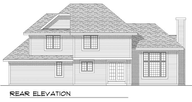 Home Plan Rear Elevation of this 3-Bedroom,1752 Sq Ft Plan -101-1469
