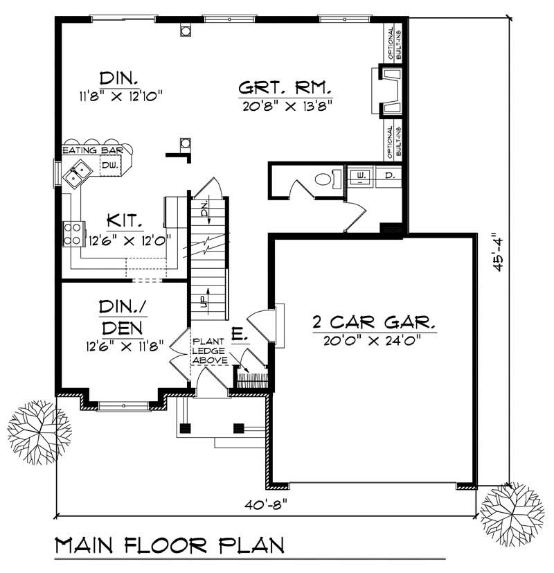 Floor Plan First Story of Craftsman Plan #101-1470